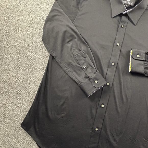 Buttercloth Shirt Adult Large Black Button Up Long Sleeve Active Casual Men's - Picture 7 of 14